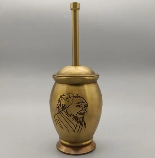 China brass medicine tank crafts statue