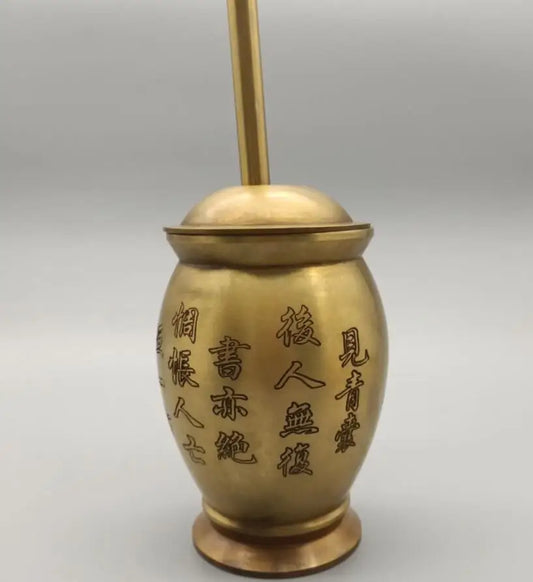 China brass medicine tank crafts statue