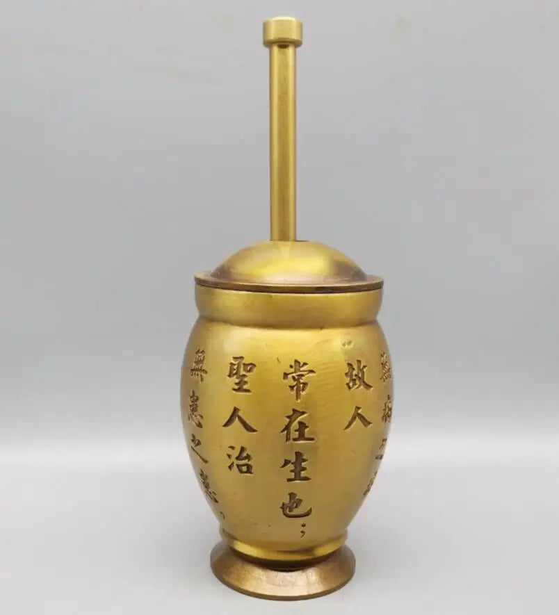 China brass medicine tank crafts statue