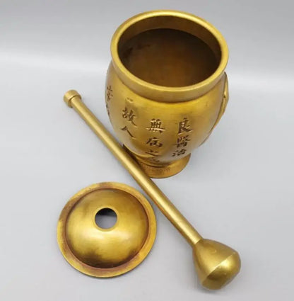 China brass medicine tank crafts statue