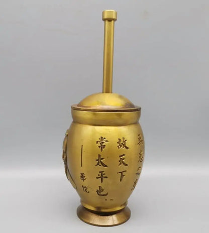China brass medicine tank crafts statue