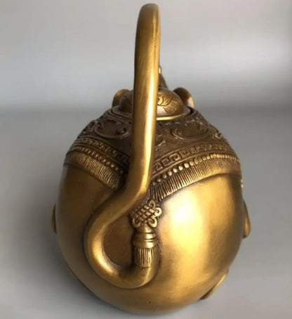 China brass mouse coin teapot crafts statue