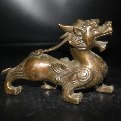 China brass mythical wild animal crafts statue A pair