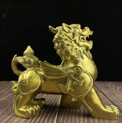 China brass mythical wild animal crafts statue A pair