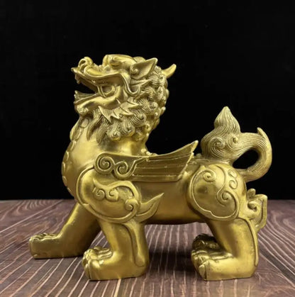 China brass mythical wild animal crafts statue A pair