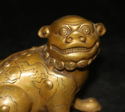 China brass mythical wild animal crafts statue