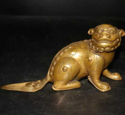 China brass mythical wild animal crafts statue
