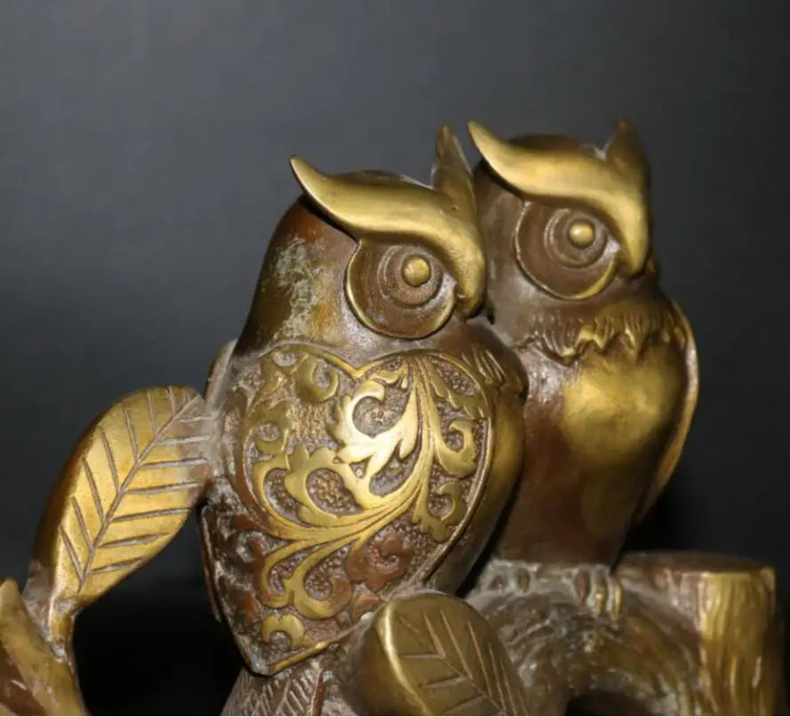 China brass owl crafts statue