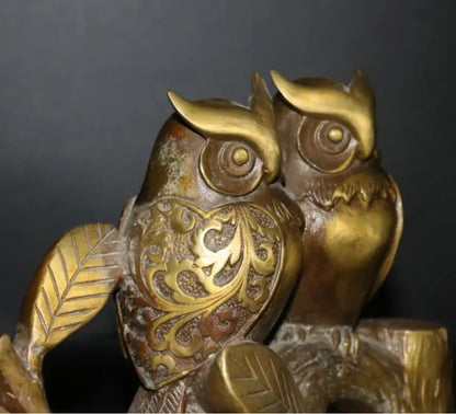 China brass owl crafts statue
