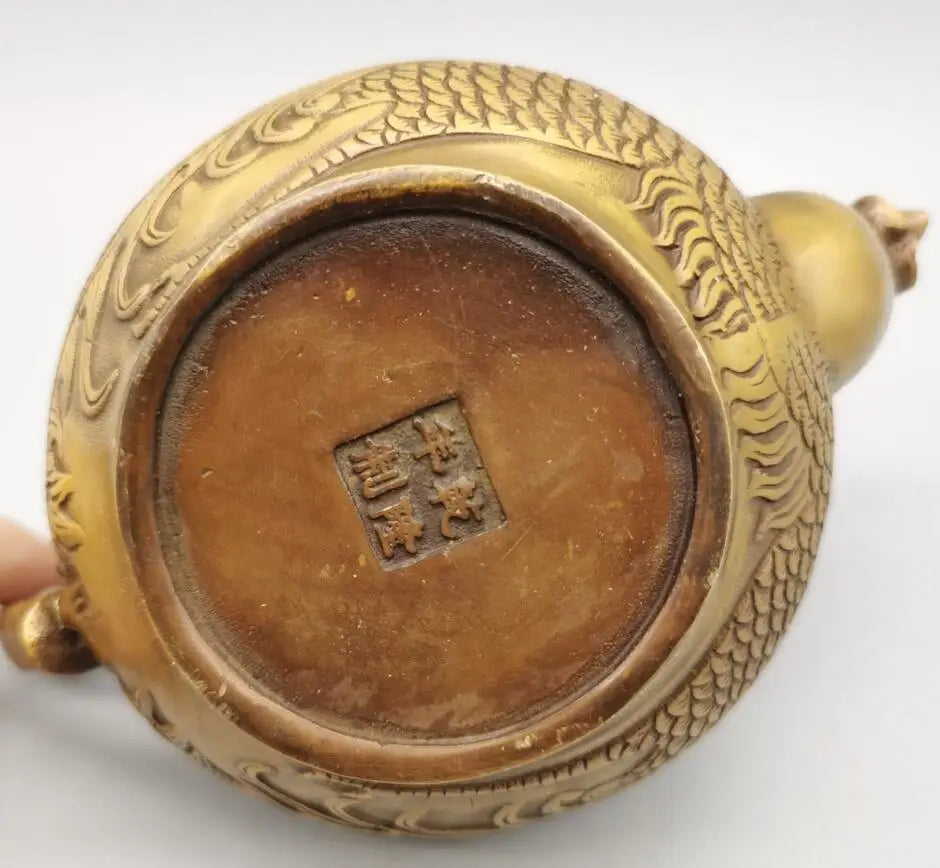 China brass phoenix head teapot crafts statue