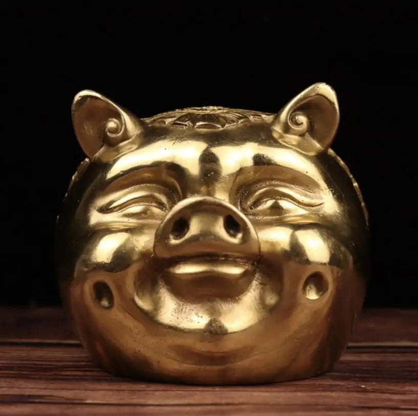 China brass pig Piggy bank crafts statue