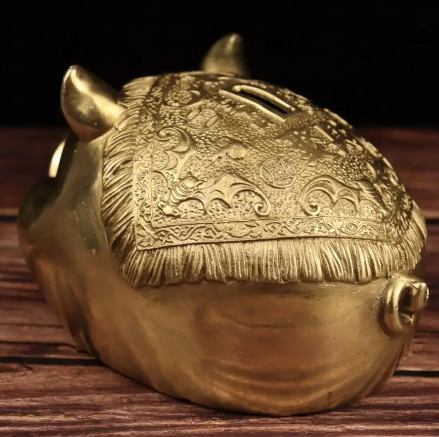 China brass pig Piggy bank crafts statue