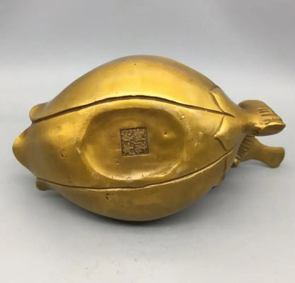 China brass plum blossom magpies teapot crafts statue