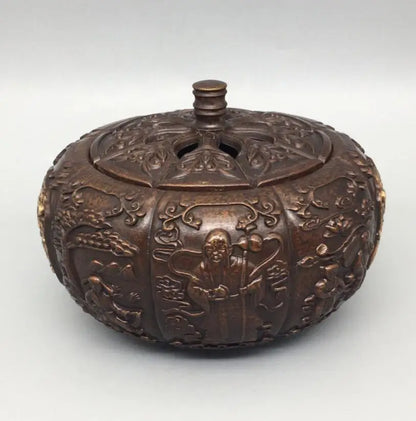China brass pumpkin Incense burner crafts statue