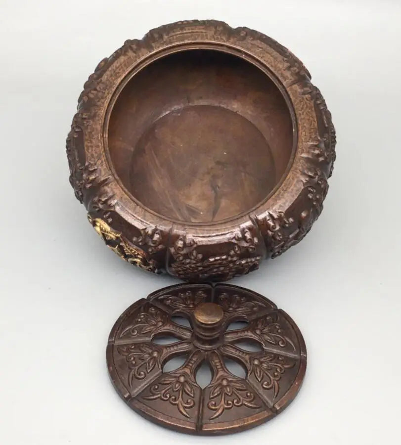 China brass pumpkin Incense burner crafts statue