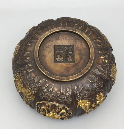 China brass pumpkin Incense burner crafts statue
