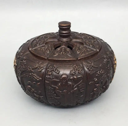 China brass pumpkin Incense burner crafts statue