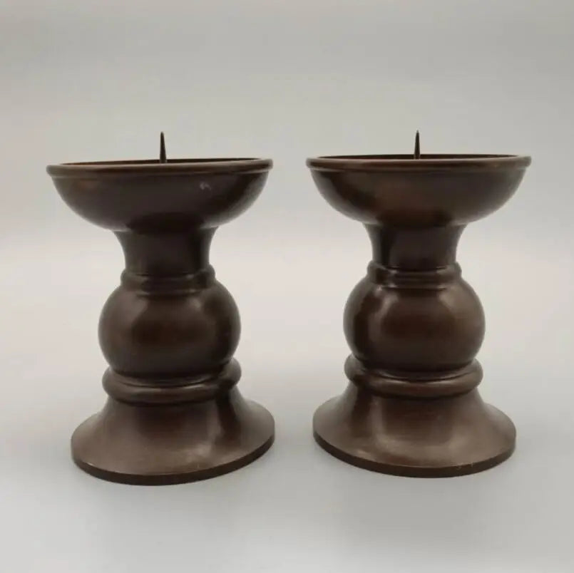 China brass purple Candle Holders crafts statue A pair