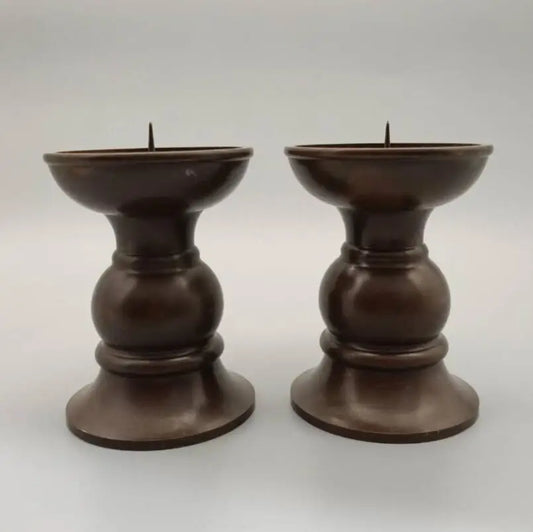 China brass purple Candle Holders crafts statue A pair