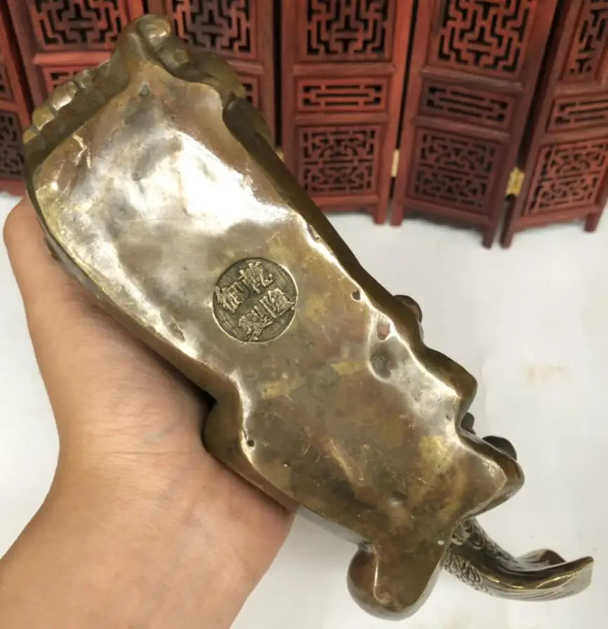 China brass recruit wealth Golden arowana crafts statue