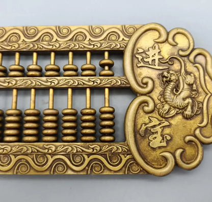 China brass recruit wealth abacus crafts statue