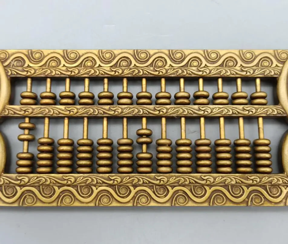 China brass recruit wealth abacus crafts statue