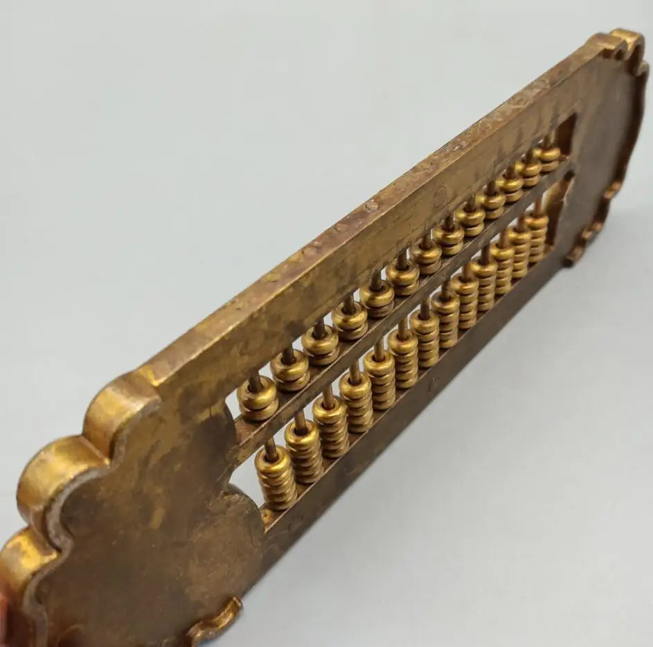 China brass recruit wealth abacus crafts statue