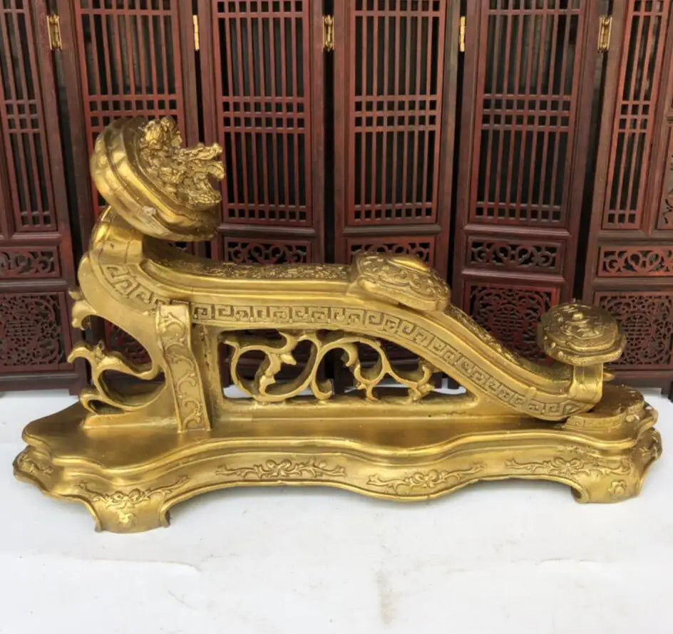 China brass recruit wealth big ruyi crafts statue