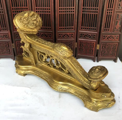 China brass recruit wealth big ruyi crafts statue
