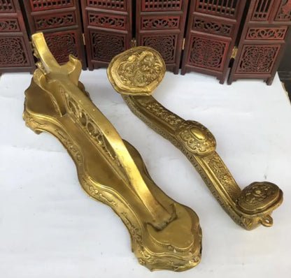 China brass recruit wealth big ruyi crafts statue