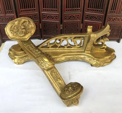 China brass recruit wealth big ruyi crafts statue