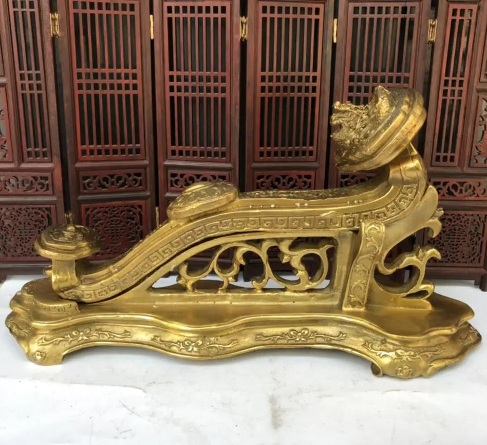 China brass recruit wealth big ruyi crafts statue