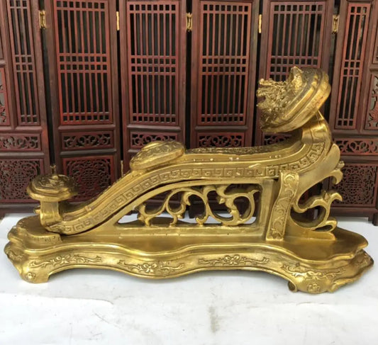 China brass recruit wealth big ruyi crafts statue