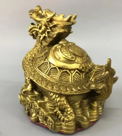 China brass recruit wealth dragon turtle crafts statue