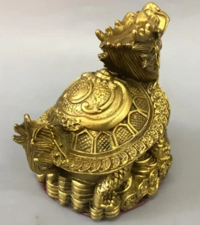 China brass recruit wealth dragon turtle crafts statue