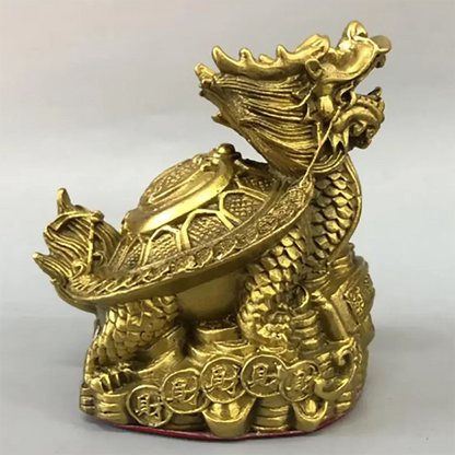 China brass recruit wealth dragon turtle crafts statue