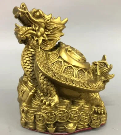 China brass recruit wealth dragon turtle crafts statue