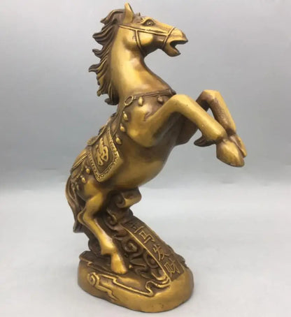 China brass recruit wealth horse crafts statue