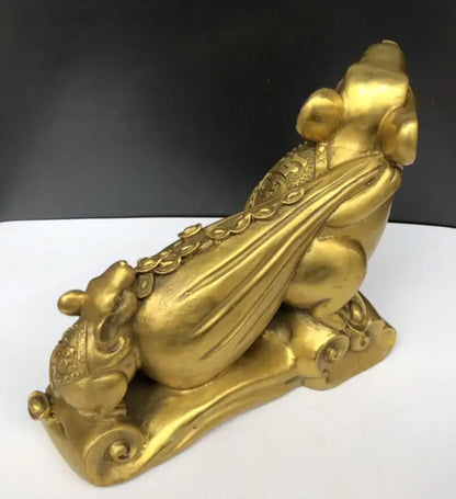 China brass recruit wealth rat crafts statue