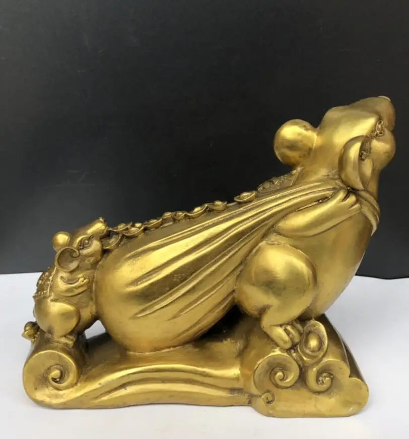 China brass recruit wealth rat crafts statue