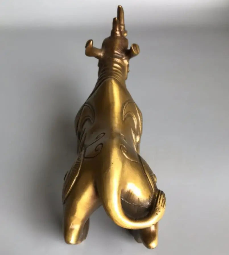 China brass recruit wealth rhinoceros crafts statue