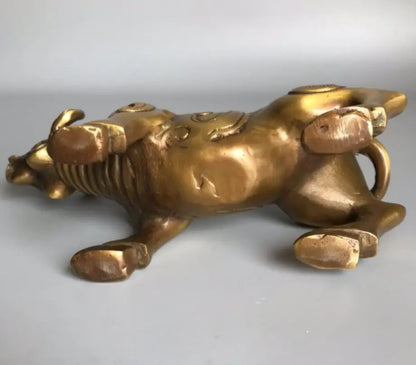 China brass recruit wealth rhinoceros crafts statue