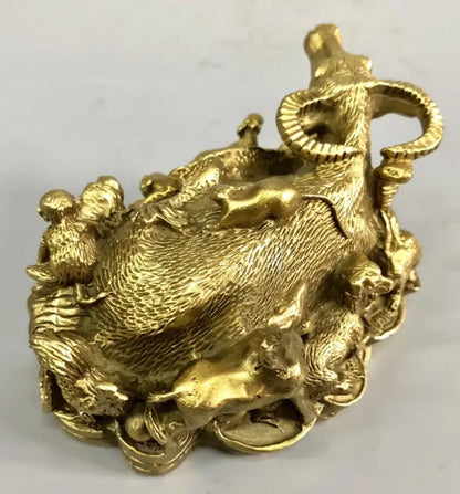 China brass recruit wealth twelve zodiac crafts statue