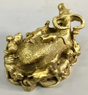 China brass recruit wealth twelve zodiac crafts statue