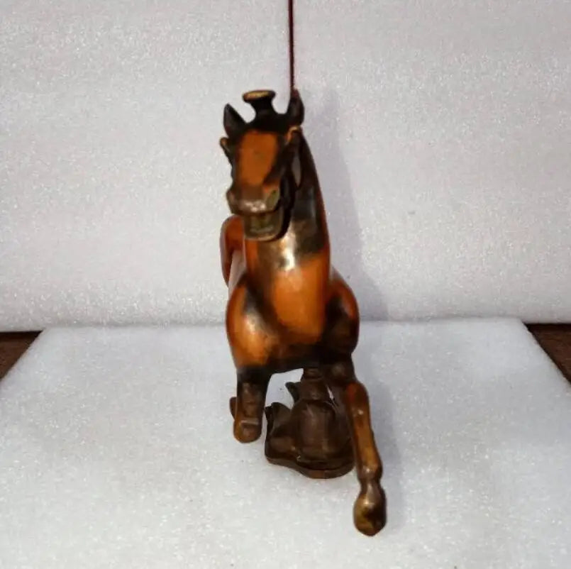 China brass red horse stepped swallows crafts statue