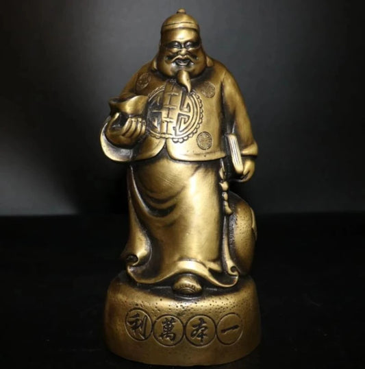 China brass rich shopkeeper crafts statue