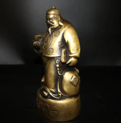 China brass rich shopkeeper crafts statue