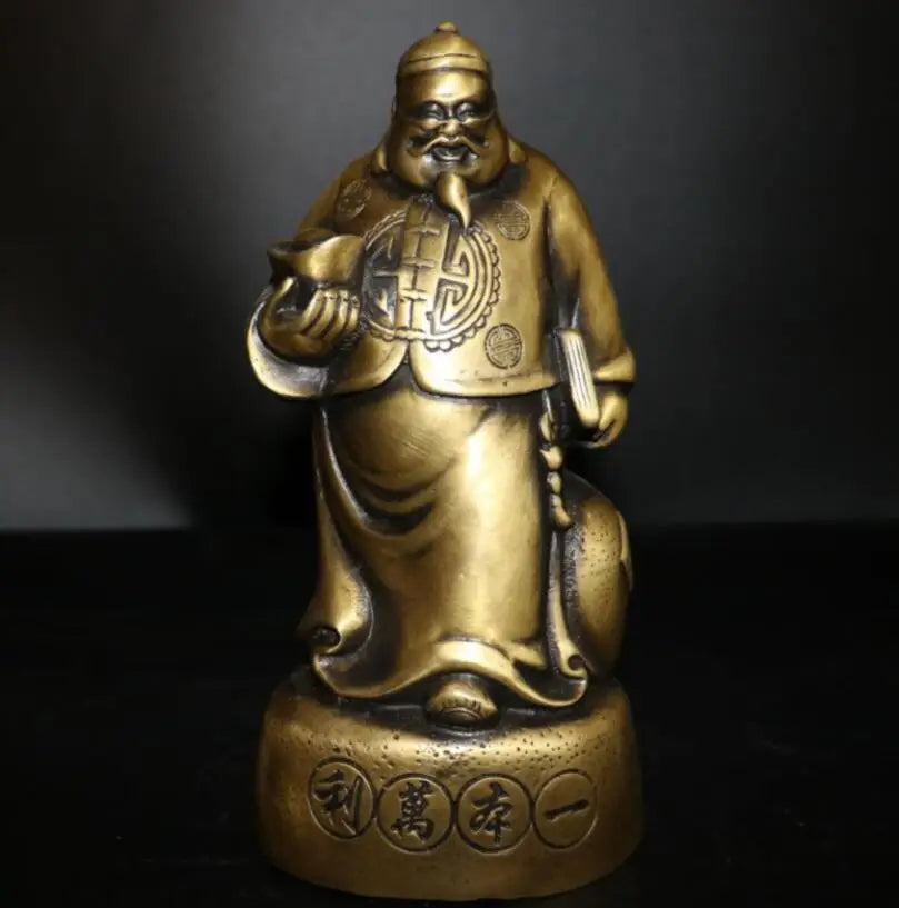 China brass rich shopkeeper crafts statue