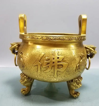 China brass seiko Buddha Incense burner crafts statue