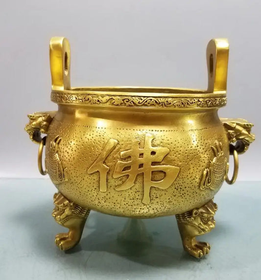 China brass seiko Buddha Incense burner crafts statue
